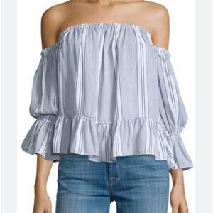 Misa Los Angeles Bright Off the Shoulder Stripe Top in size S